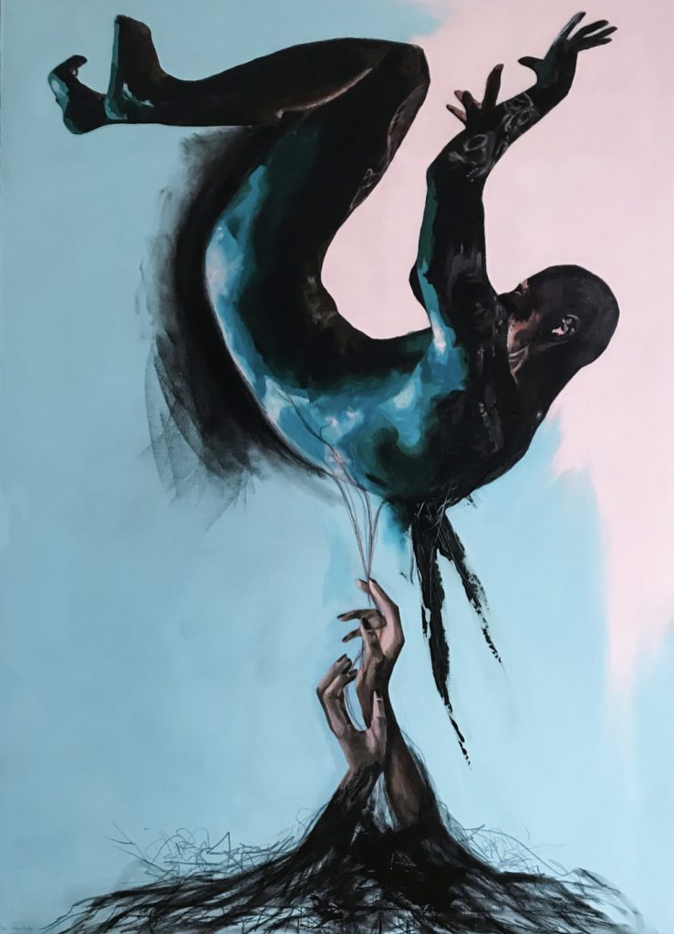 ©Oleg Soul - Back to the roots - Acrylic, charcoal, pallet knife on canvas - 140 x 102 - 2023