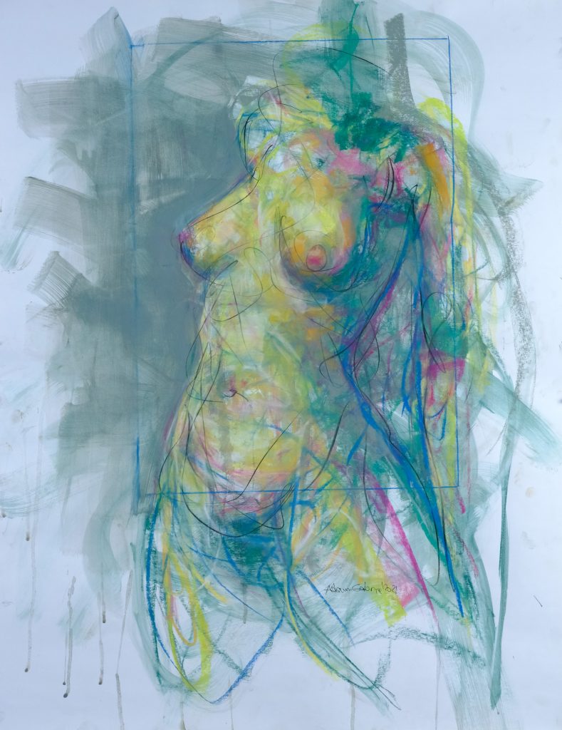 ©Adam Gabriel - Reflection 16-Pastel chalk on paper—89 x 113 cm—2021