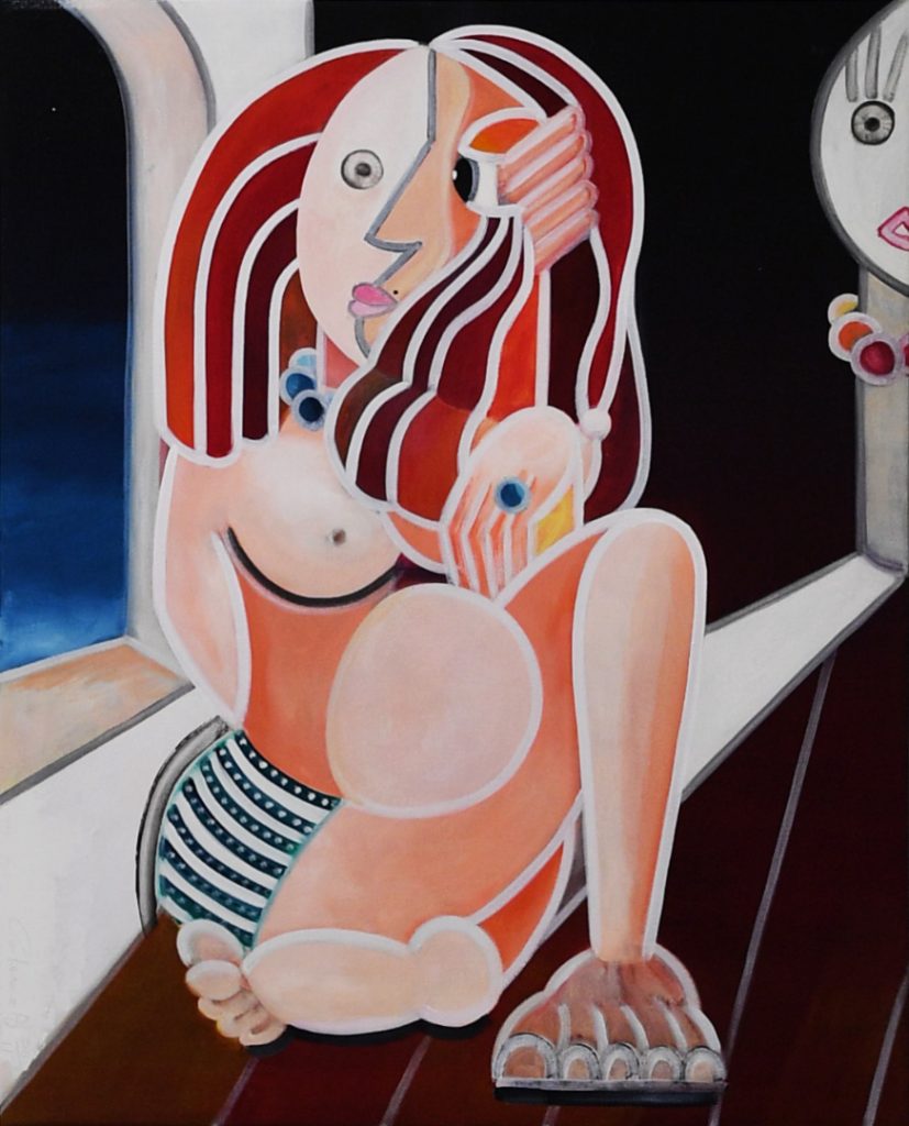 ©Alessandro Cardamone - Donna in Atessa - Acrylic on old canvas - 110 x 85 cm - 2011