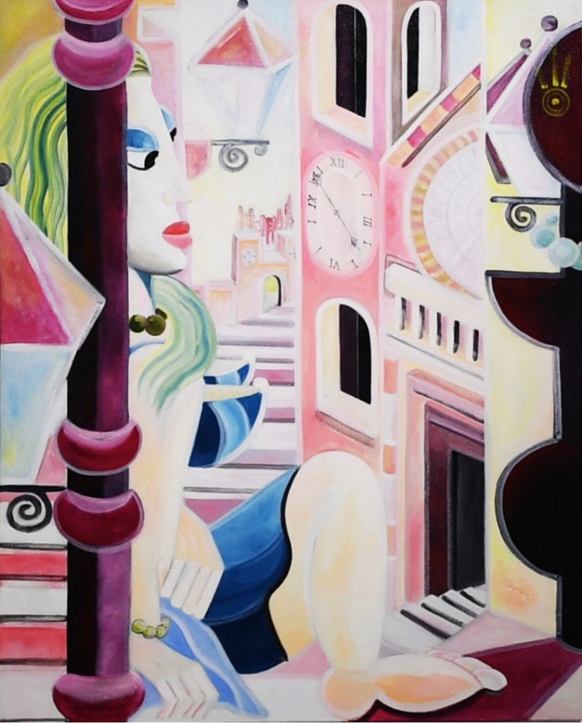 ©Alessandro Cardamone - La Gita - Acrylic on old canvas - 130 x 104 cm - 2014