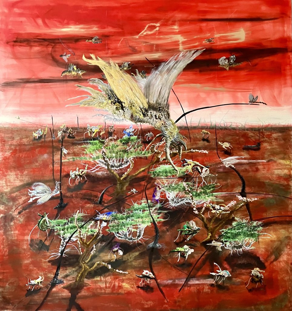 The Planet Syncopia, , Öl auf Leinwand, 160 x150 cm, 2024
