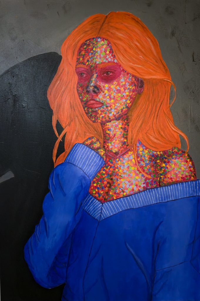 Hinter dem Regenbogen wartet die Nacht, Acryl auf Leinwand, 70 x 100 cm, 2026