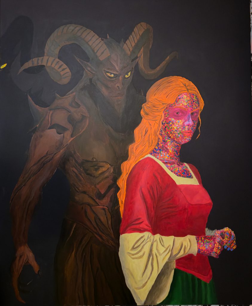 Wenn ich allein bin, Acryl auf Leinwand, 100 x 120 cm, 2026