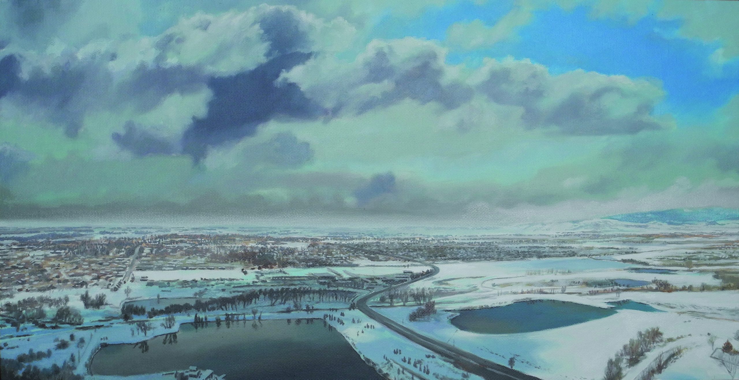 Winterlandschaft, Öl auf Leinwand, 80 x 60 cm, 2018