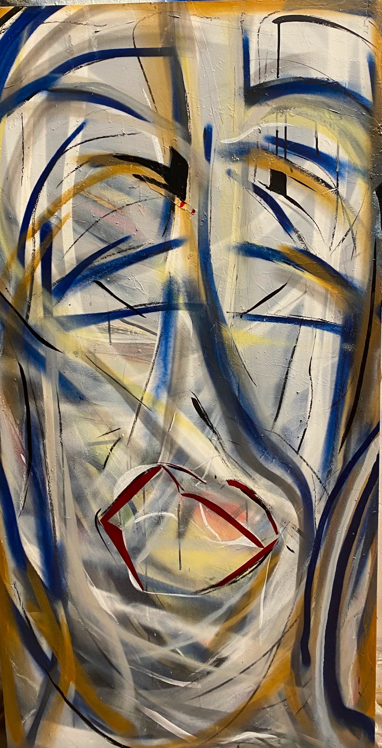 AZUR, Spray can, Colorfilm, Ink on MDF Wood, 75 x 150 cm, 2026