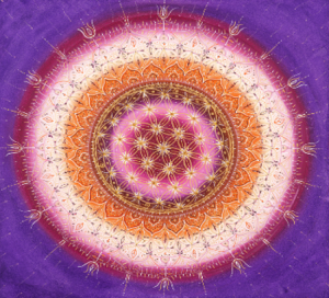 BLUME DES LEBENS, Acryl auf Leinwand, 60 x 60 cm, 2024