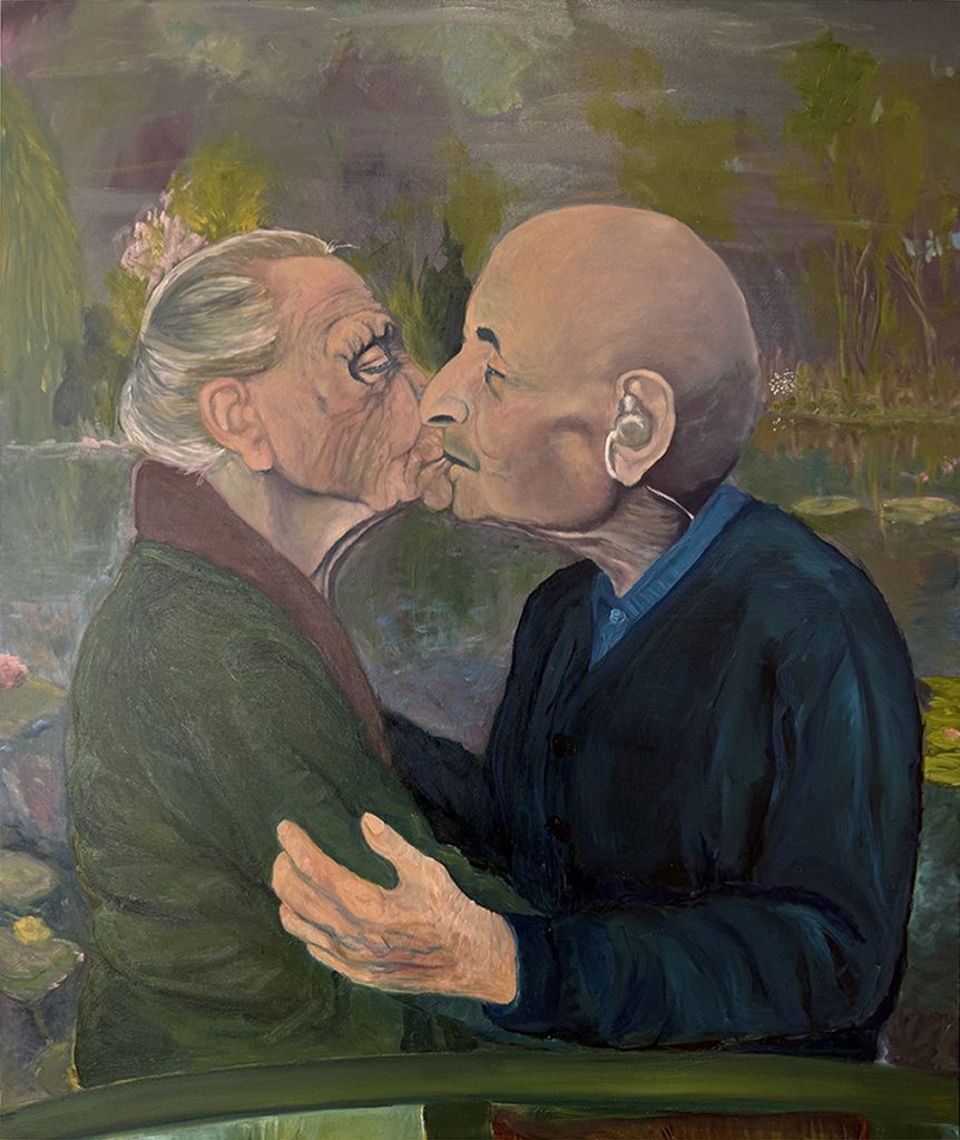 That kiss in Giverny, Öl auf Leinwand, 130 x 110 cm, 2026