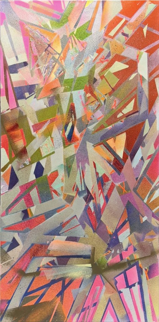 Zwischenstand stabil, Mischtechnik auf Leinwand, 100 x 50 cm, 2026